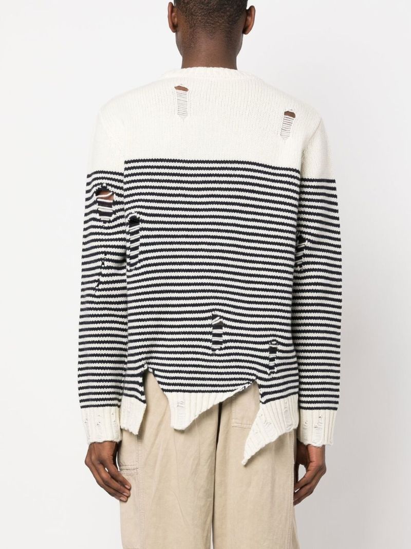 White and Blue Striped Sweater