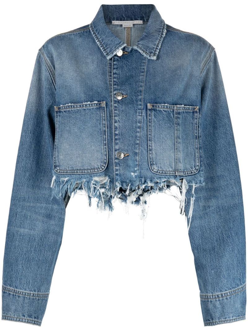 Blue Distressed Denim Jacket
