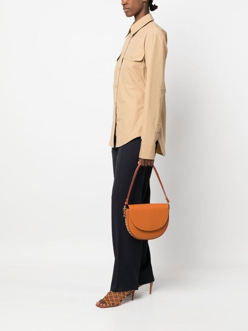 Orange Chain Detail Shoulder Bag