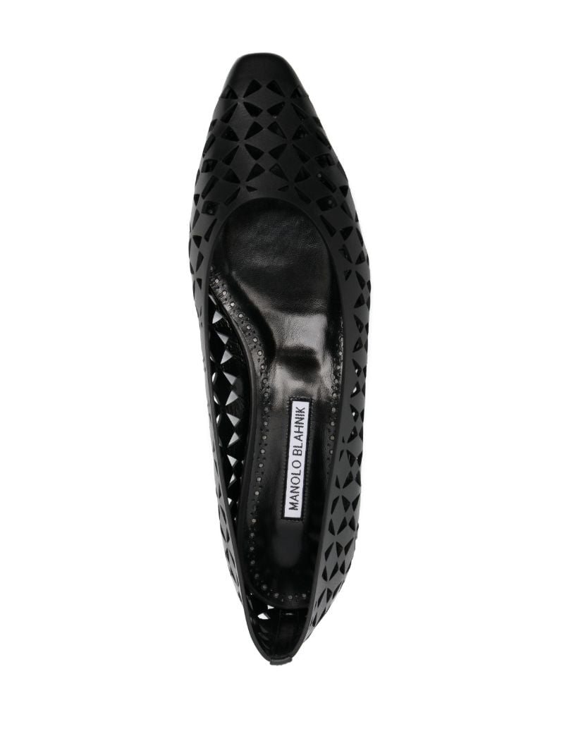 Black Gelista Laser Cut Ballerina Shoes