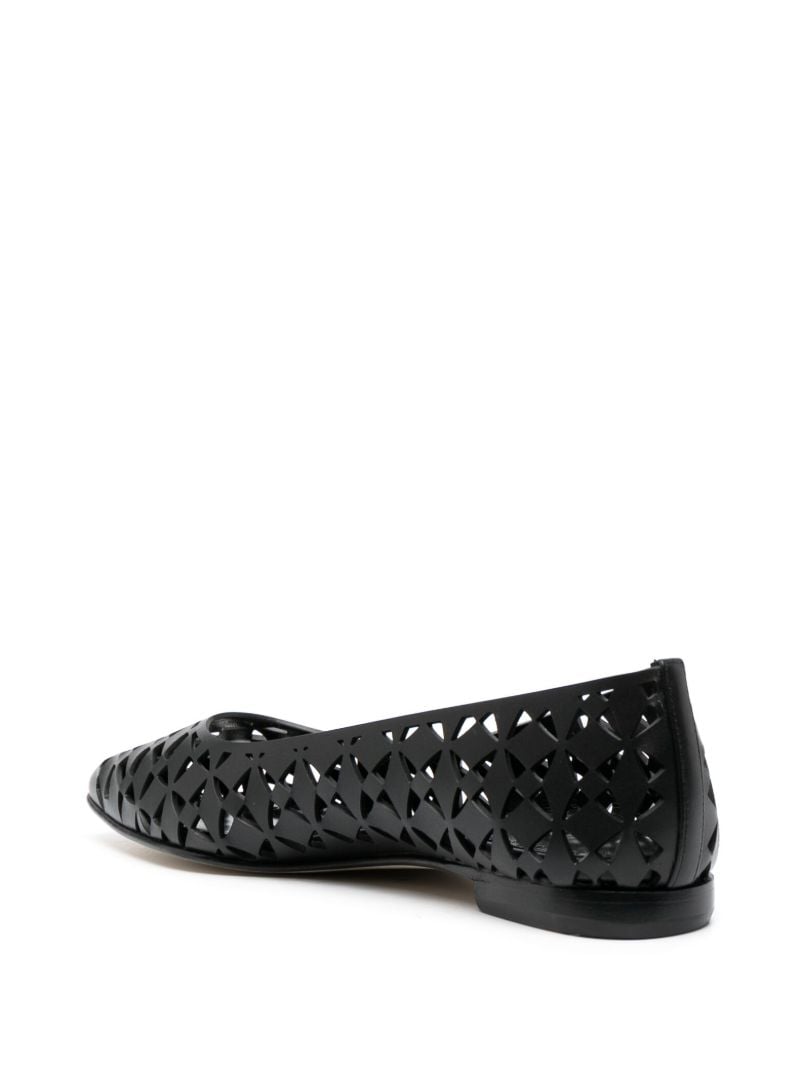 Black Gelista Laser Cut Ballerina Shoes