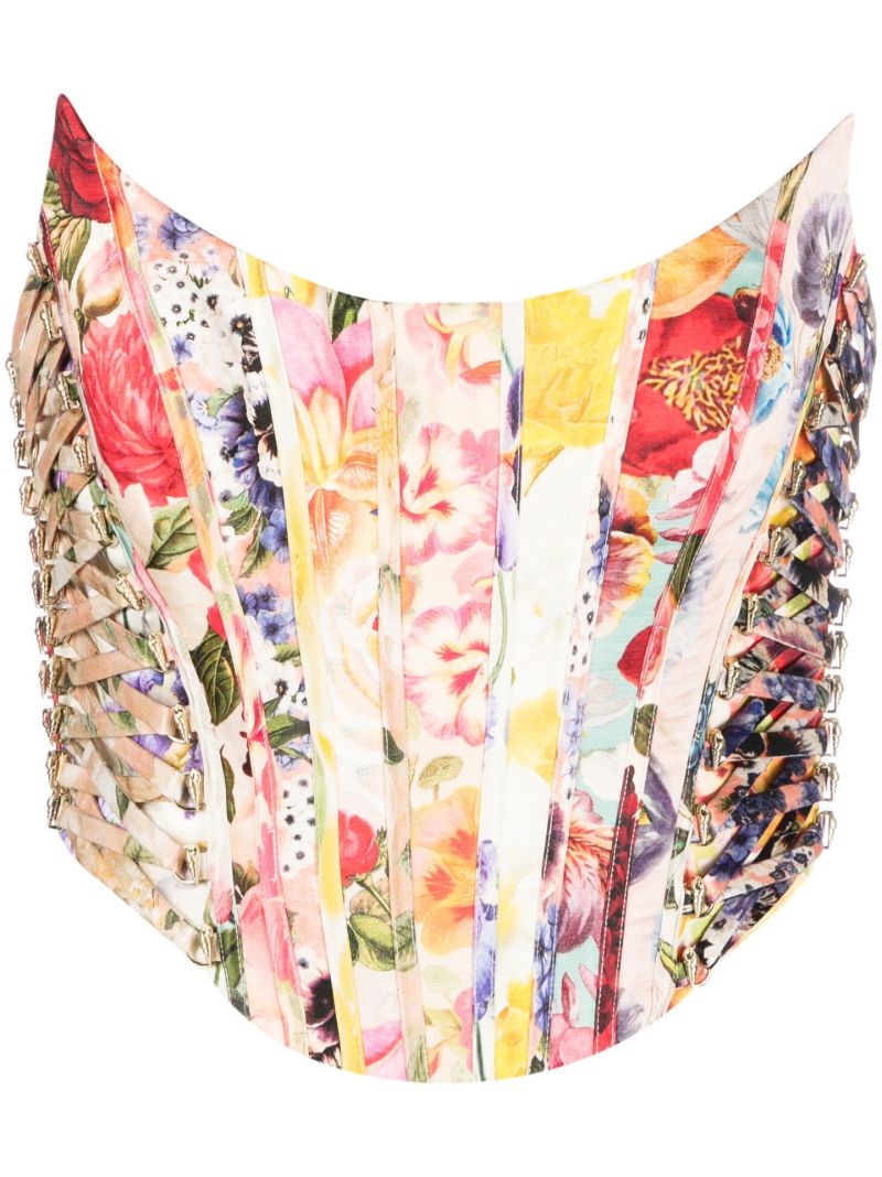 Multicoloured Wonderland Floral Print Corset