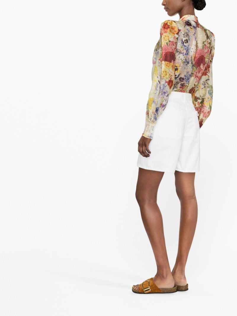 Neutral Wonderland Floral Print Blouse