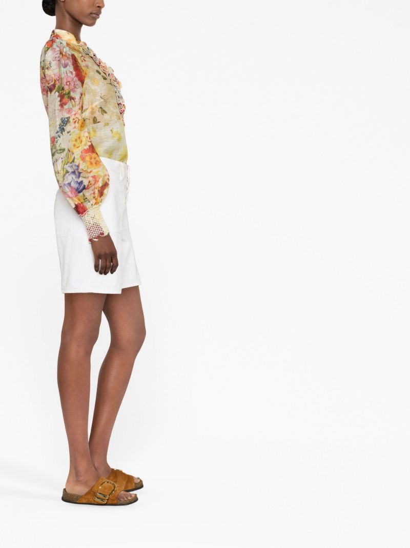 Neutral Wonderland Floral Print Blouse
