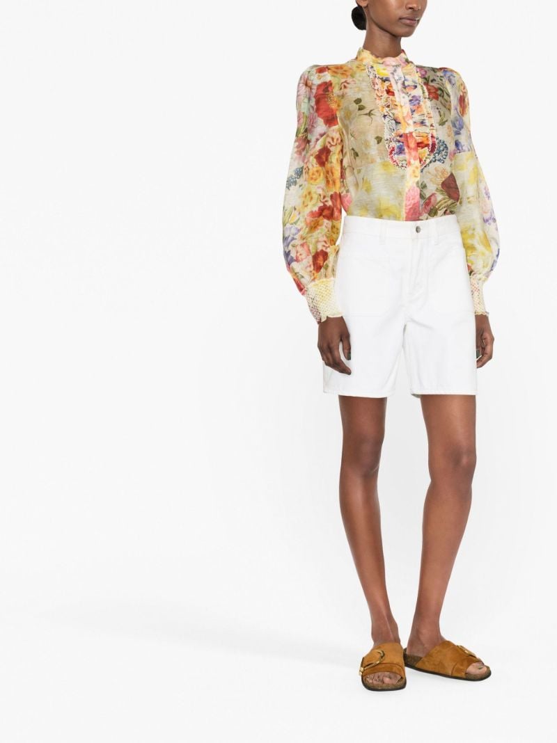 Neutral Wonderland Floral Print Blouse
