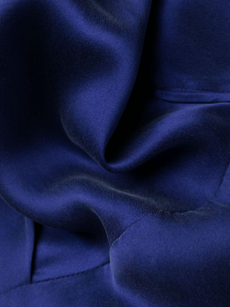 Blue Silk Wrap Mini Dress