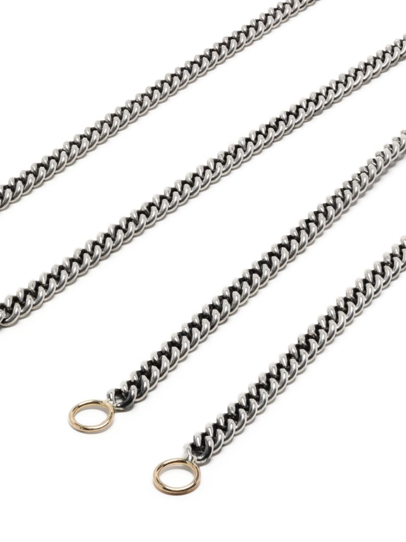 Sterling Silver and 14k Gold Heavy Curb Chain Necklace