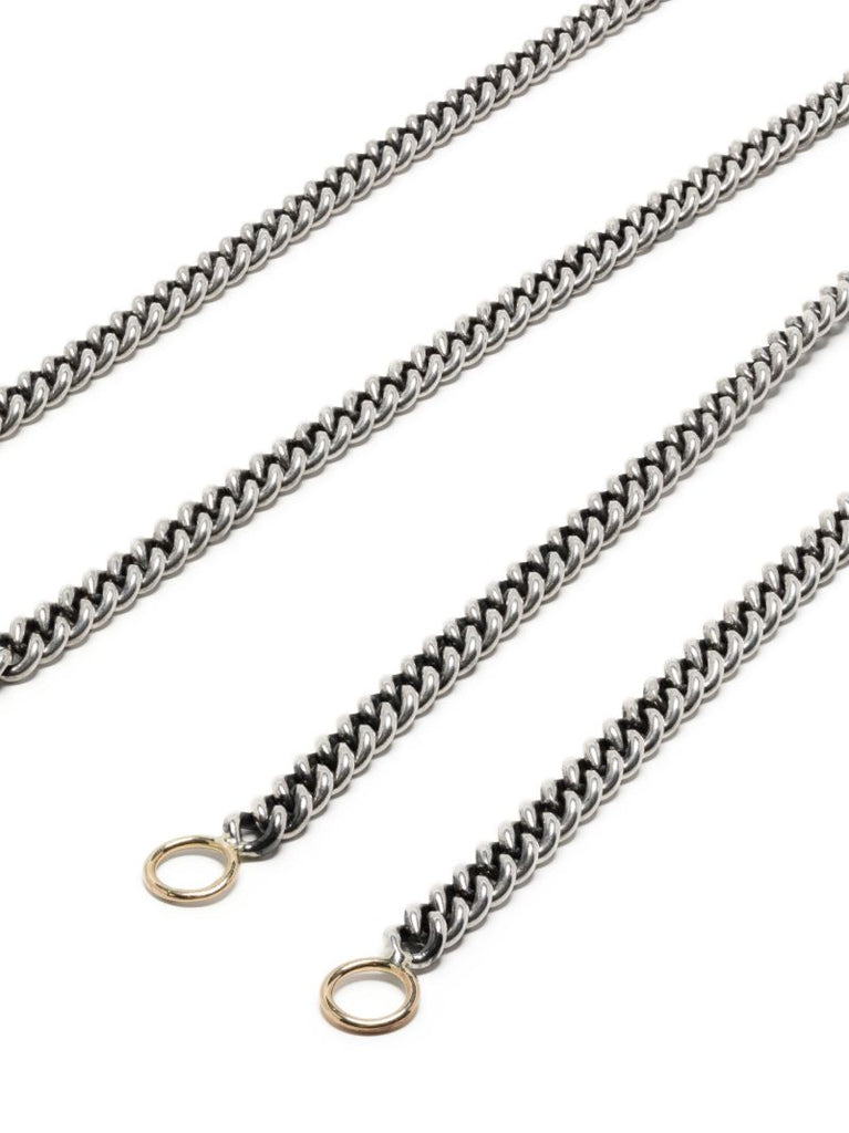 Sterling Silver and 14k Gold Heavy Curb Chain Necklace