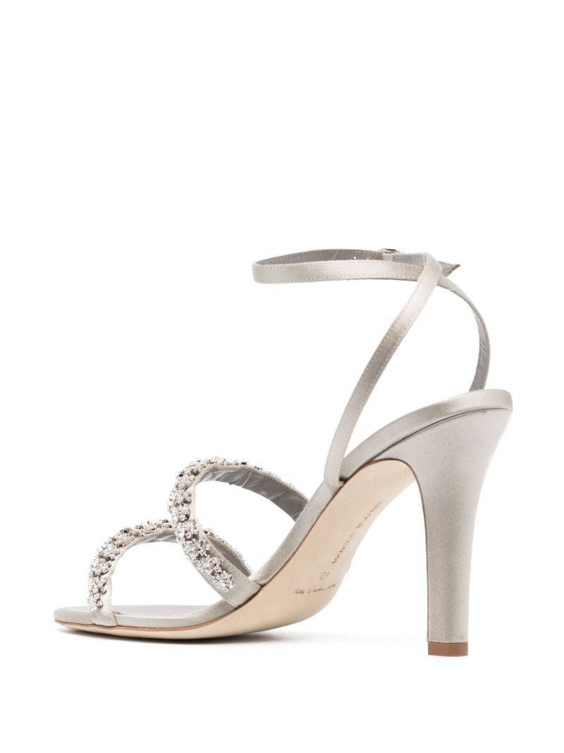 Grey Vedada 105 Crystal Satin Sandals