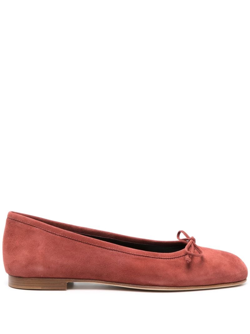Red Veralli Suede Ballerina Shoes