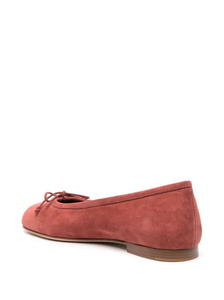 Red Veralli Suede Ballerina Shoes