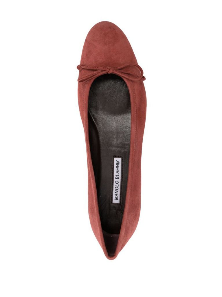 Red Veralli Suede Ballerina Shoes
