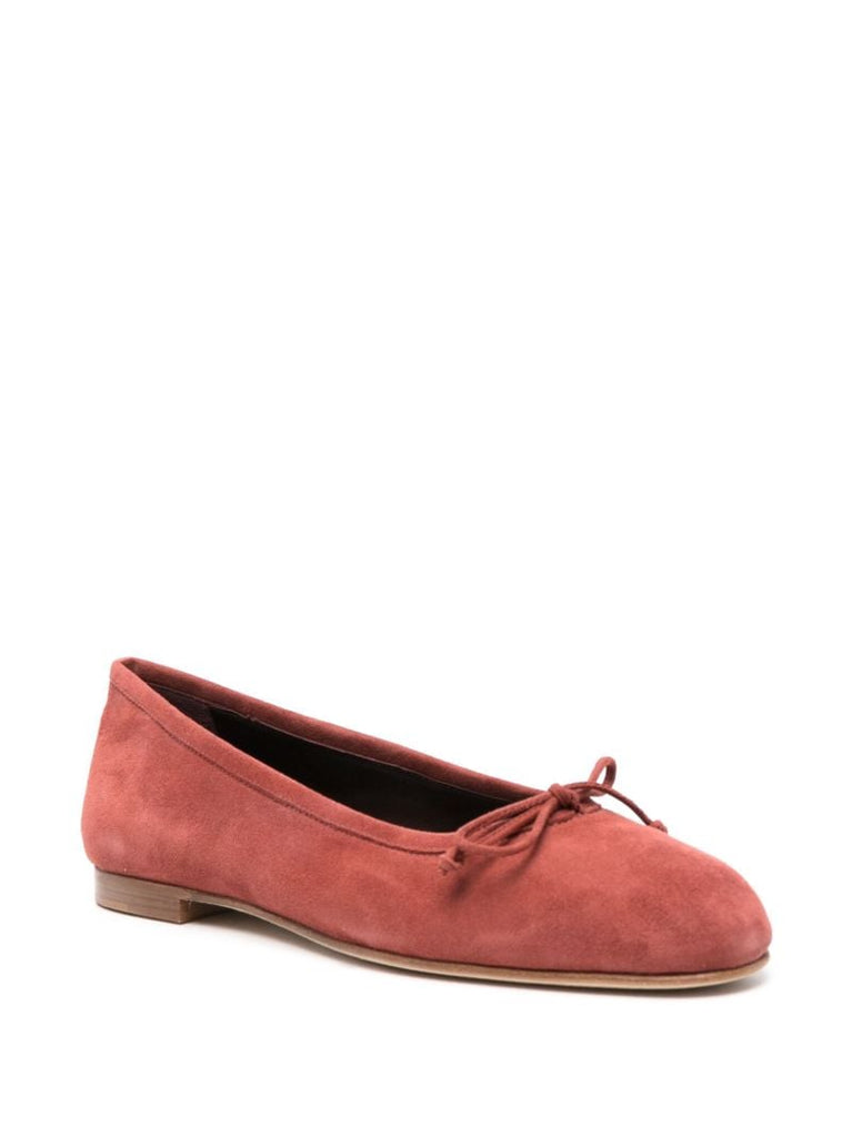 Red Veralli Suede Ballerina Shoes