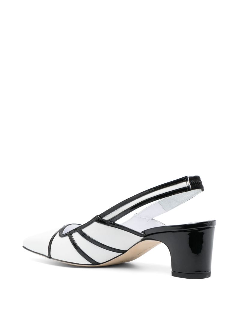 White Forrun 50 Leather Slingback Pumps