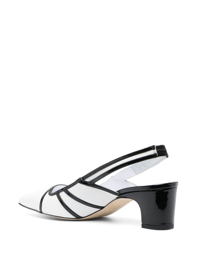 White Forrun 50 Leather Slingback Pumps