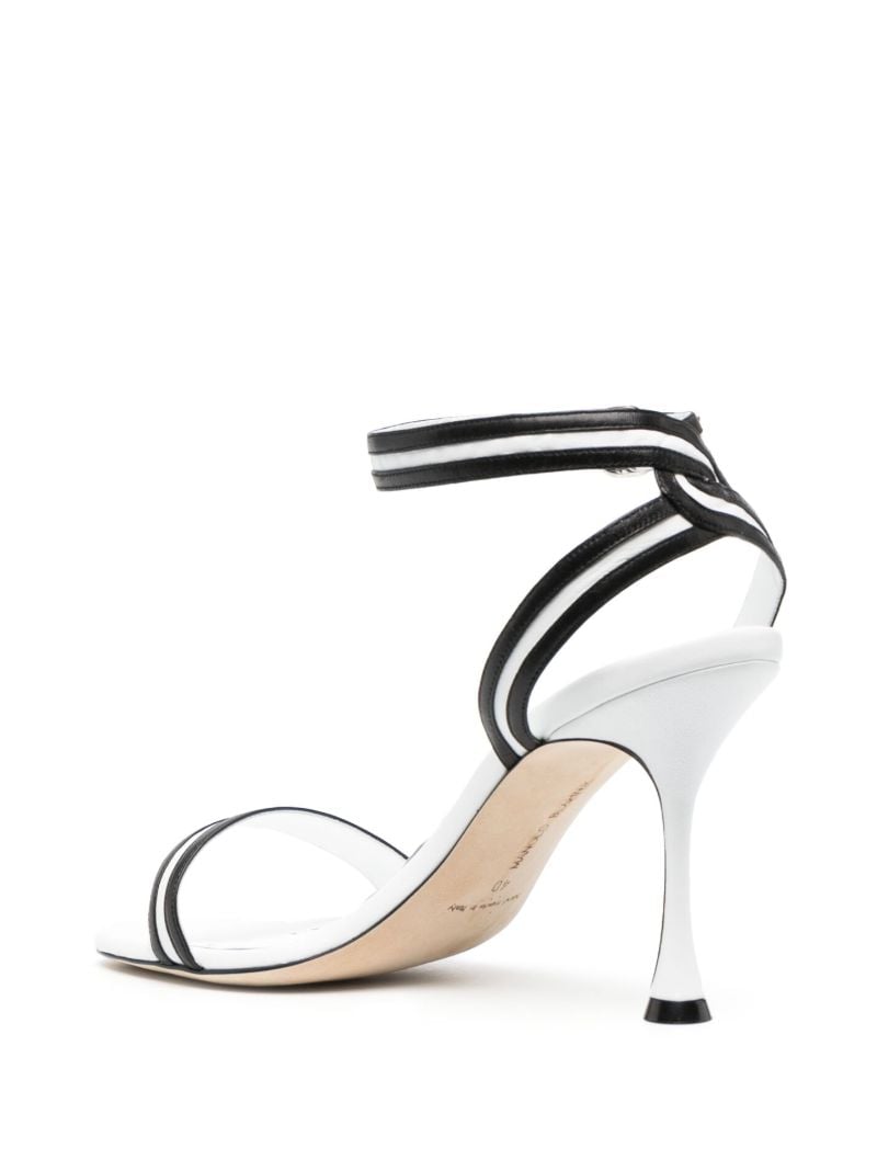 White and Black Chongasa 90 Leather Sandals