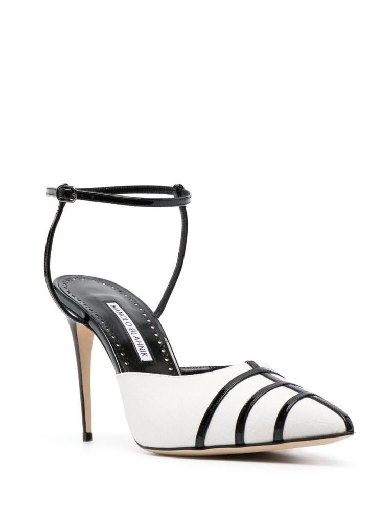 White Cetro 105 Leather Pumps