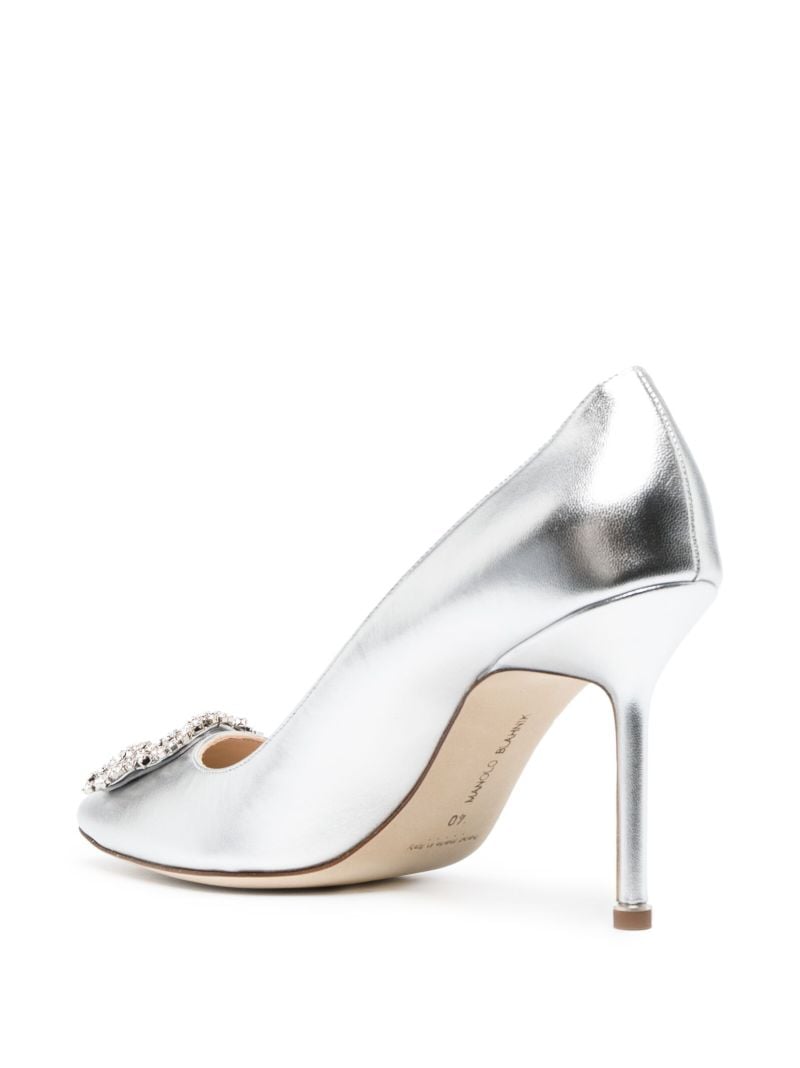 Silver Hangisi 90 Leather Pumps