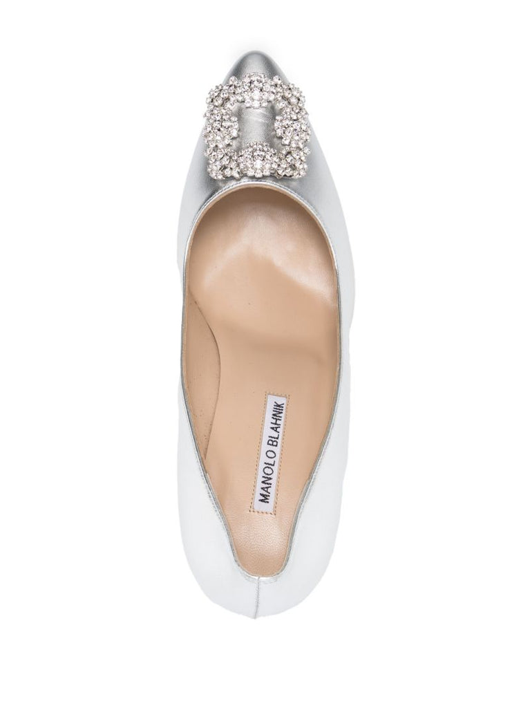 Silver Hangisi 90 Leather Pumps