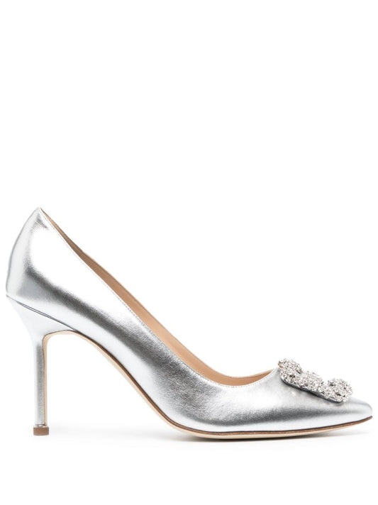 Silver Hangisi 90 Leather Pumps
