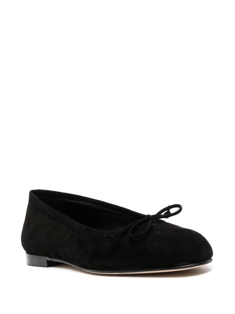 Black Veralli Leather Ballerina Shoes