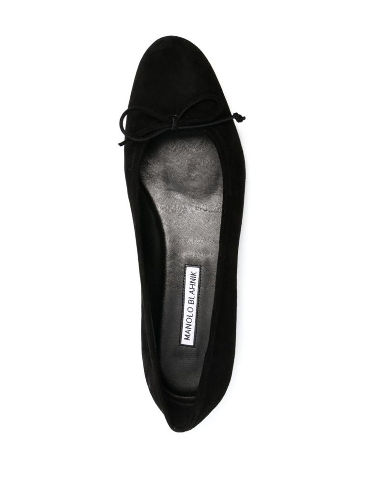 Black Veralli Leather Ballerina Shoes
