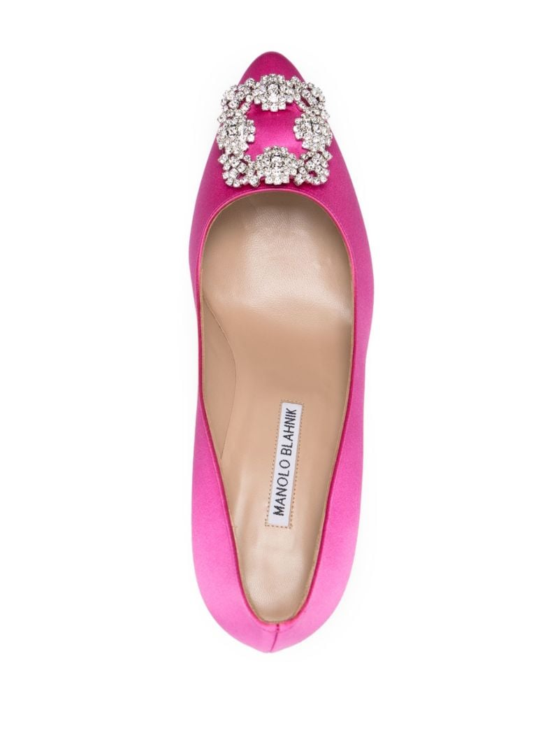 Pink Hangisi 70 Crystal Satin Pumps