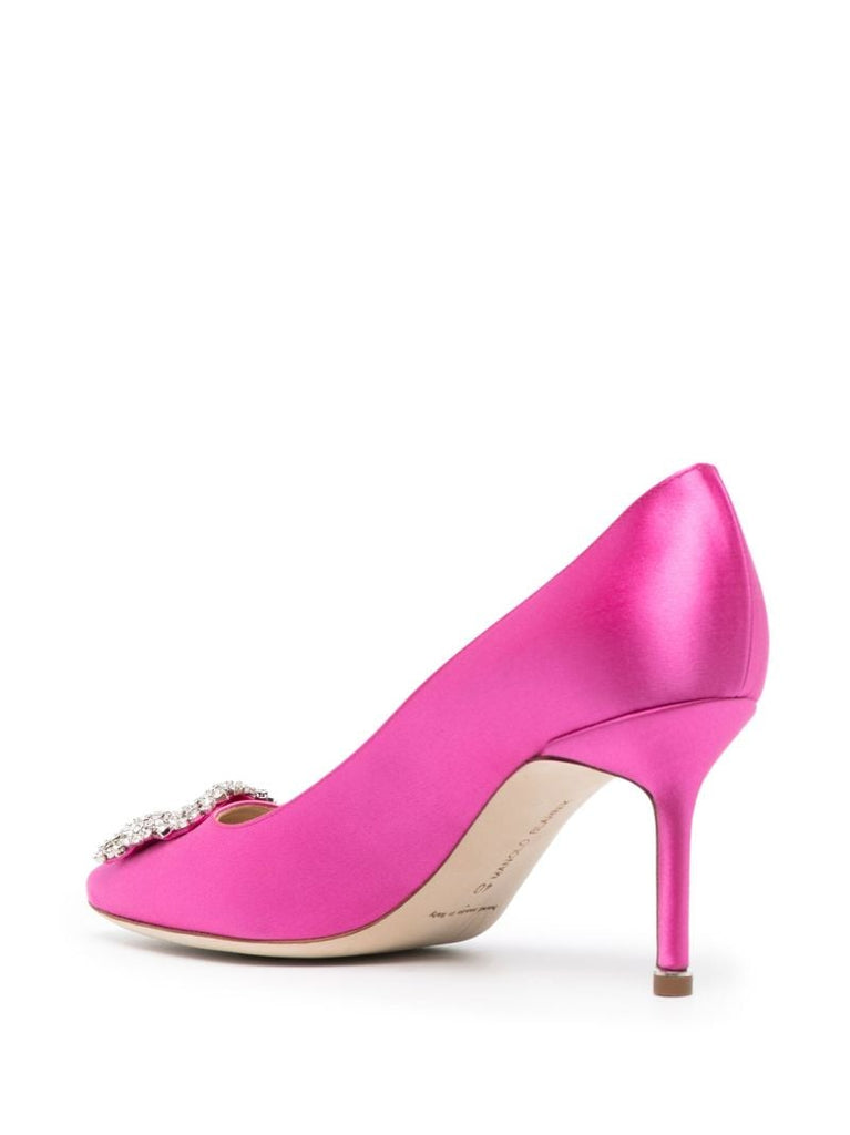 Pink Hangisi 70 Crystal Satin Pumps