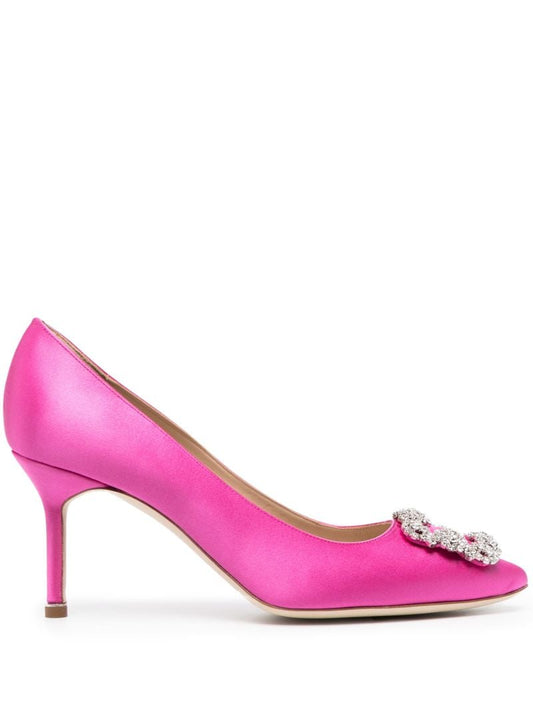 Pink Hangisi 70 Crystal Satin Pumps