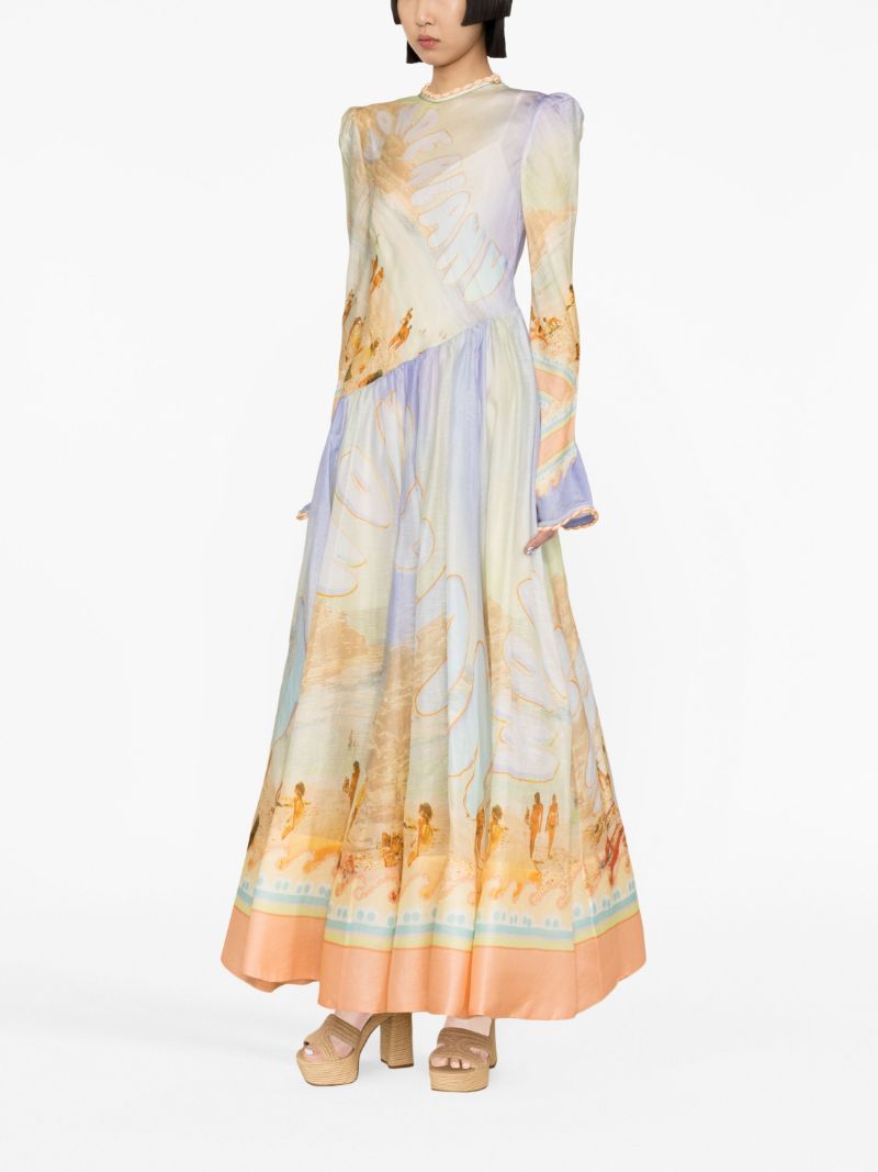 Orange Tamas Bias Maxi Dress