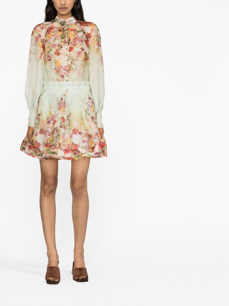Green Wonderland Floral Print Blouse