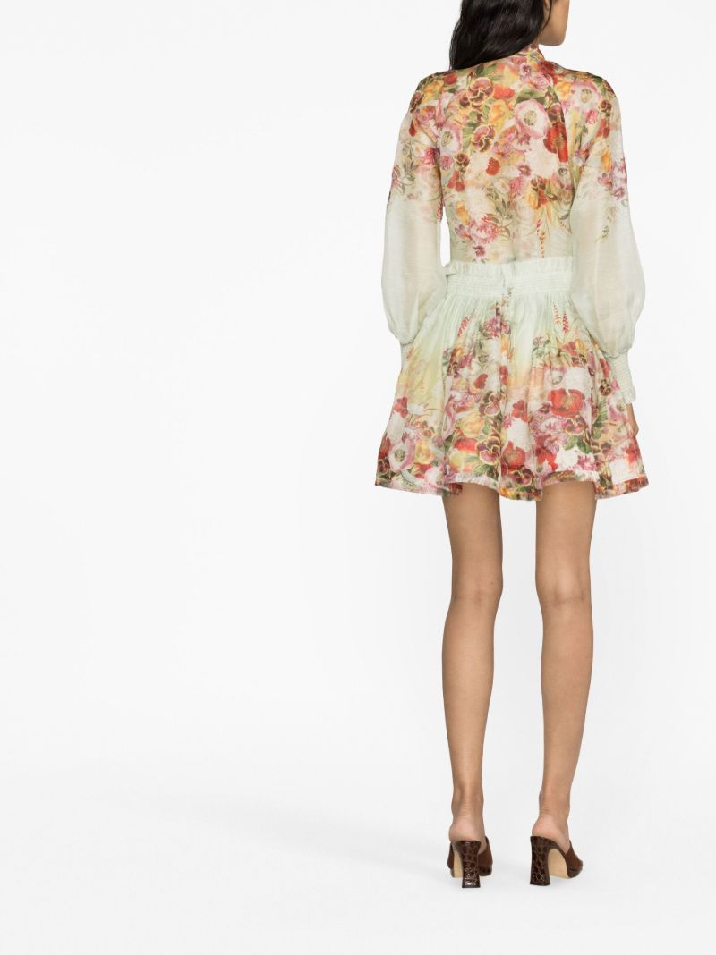 Green Wonderland Floral Print Blouse