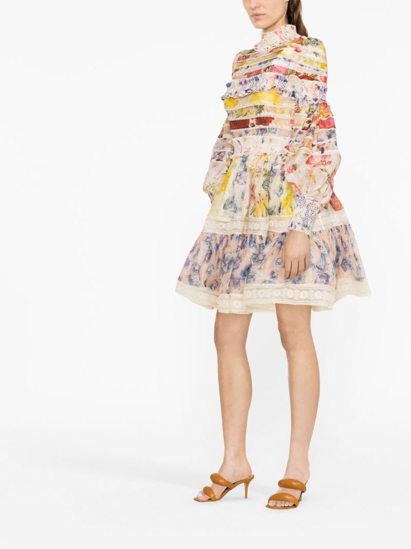 Multicolour Wonderland Floral-print Mini Dress