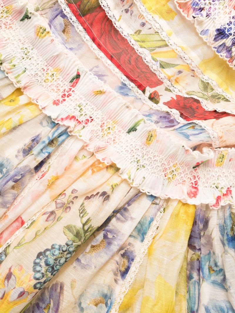 Multicolour Wonderland Floral-print Mini Dress