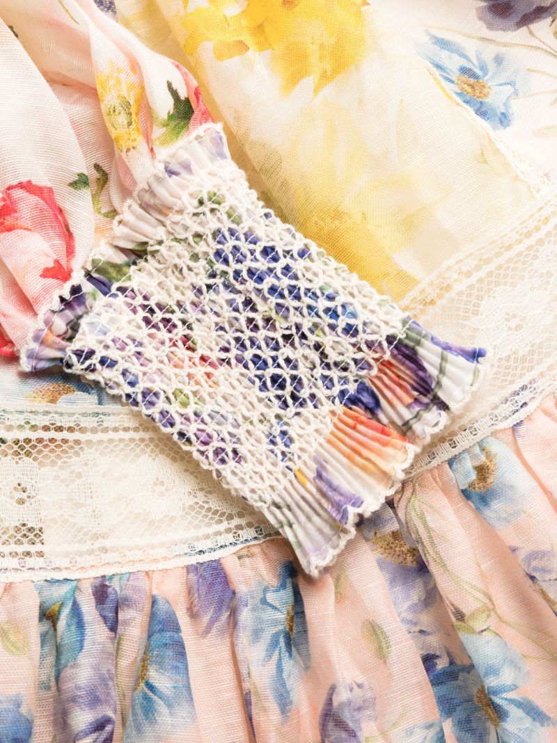 Multicolour Wonderland Floral-print Mini Dress