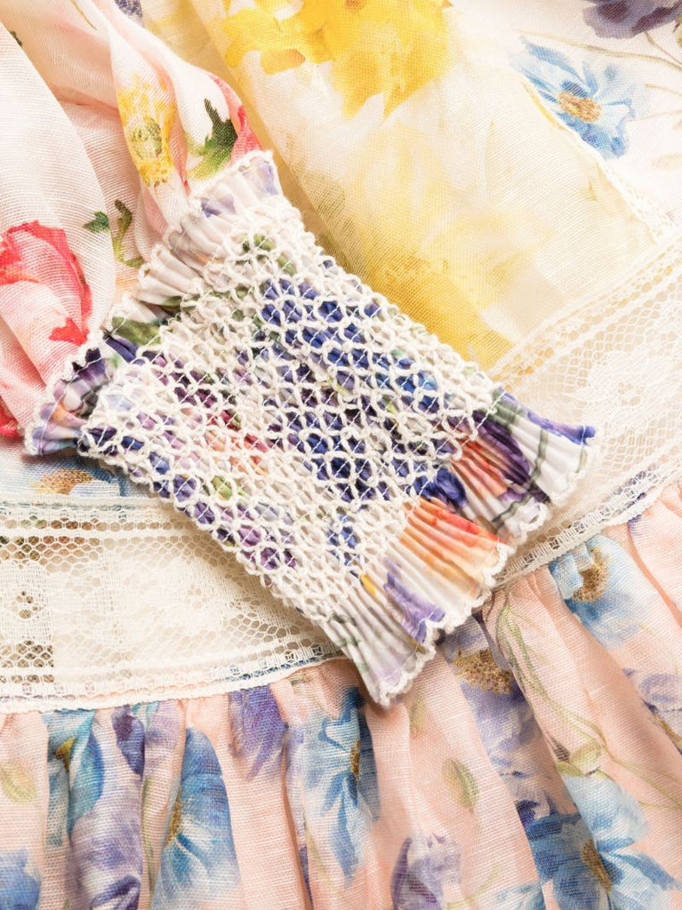 Multicolour Wonderland Floral-print Mini Dress