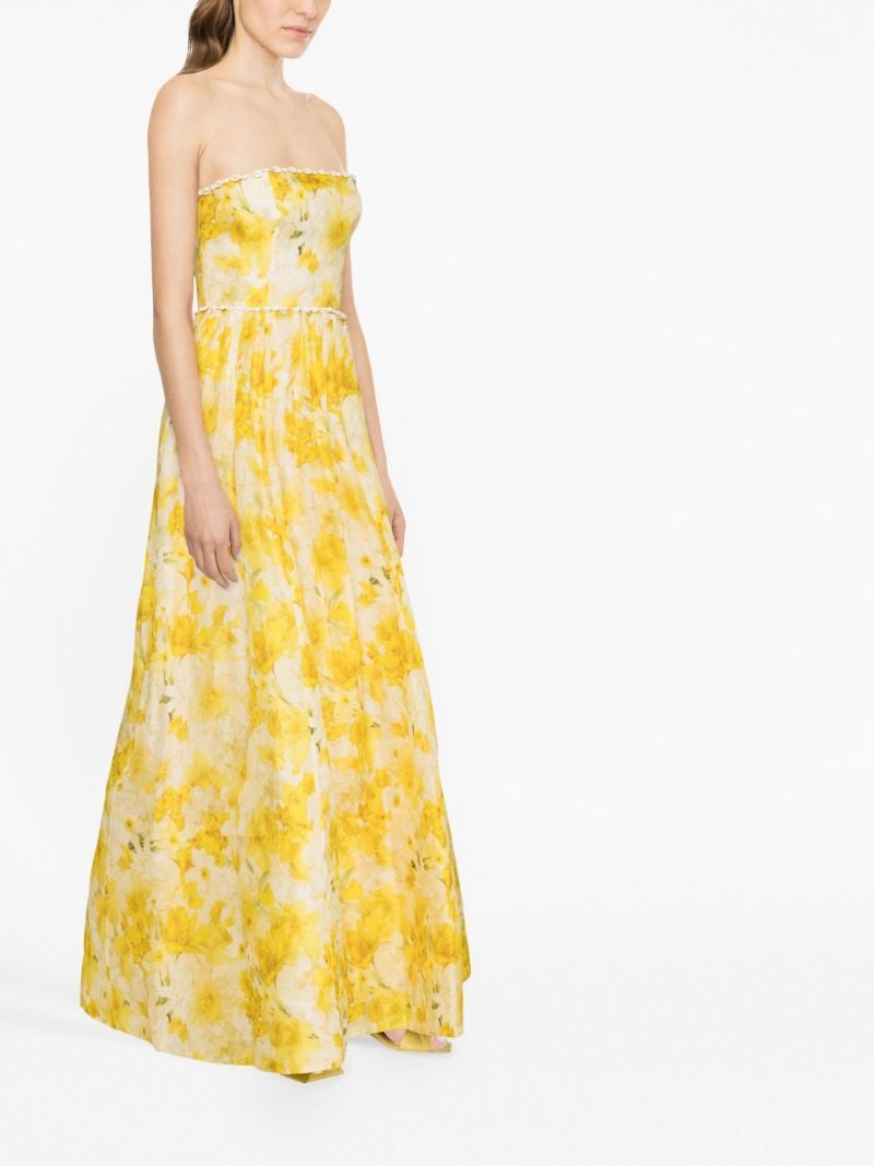 Yellow Wonderland Daffodil Print Gown