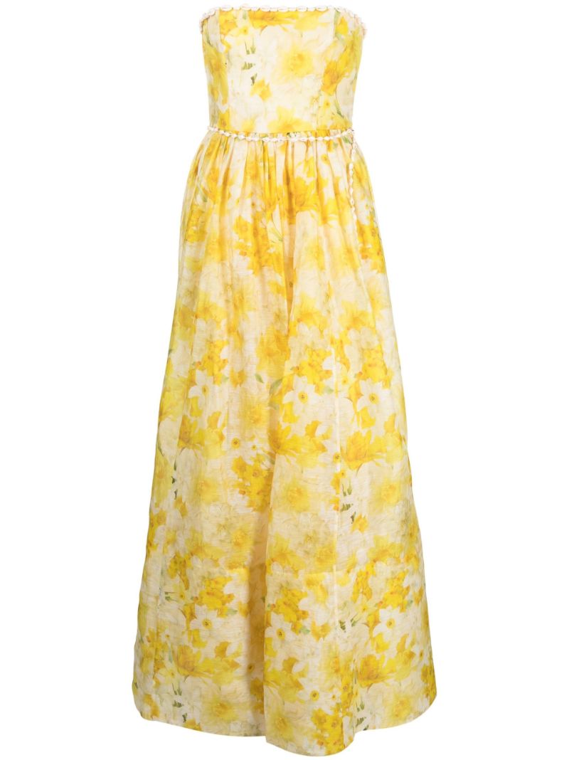 Yellow Wonderland Daffodil Print Gown