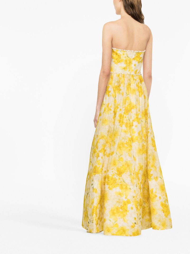 Yellow Wonderland Daffodil Print Gown
