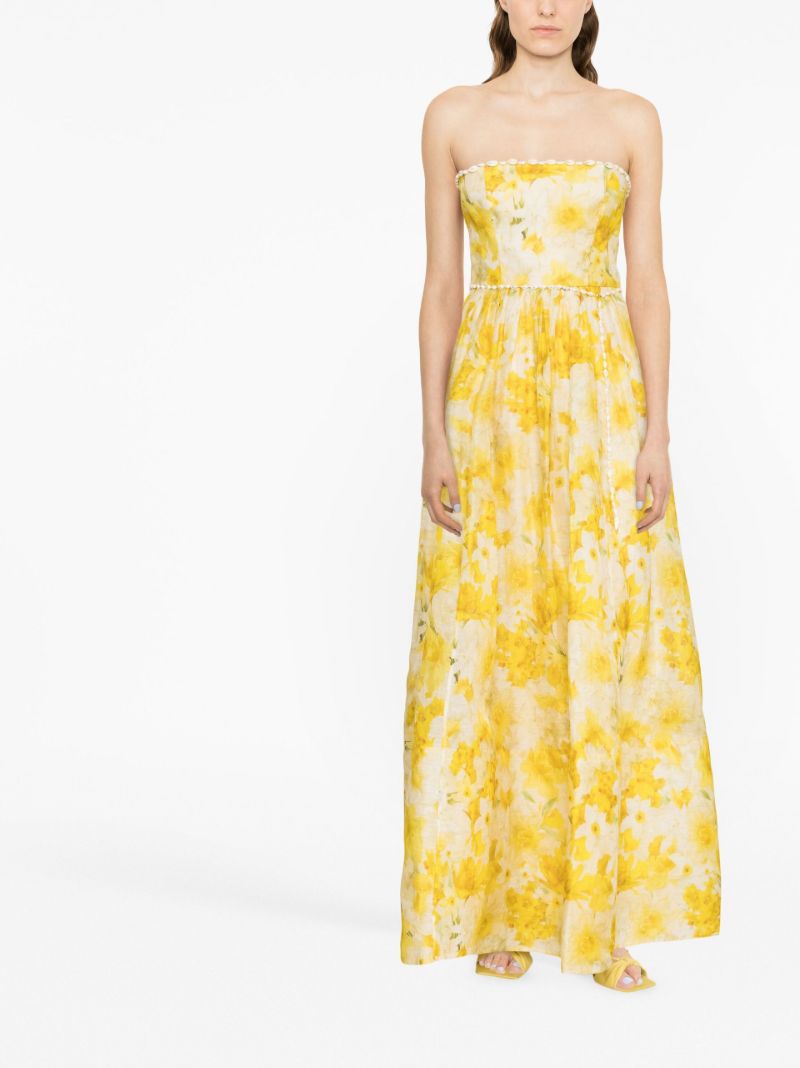 Yellow Wonderland Daffodil Print Gown