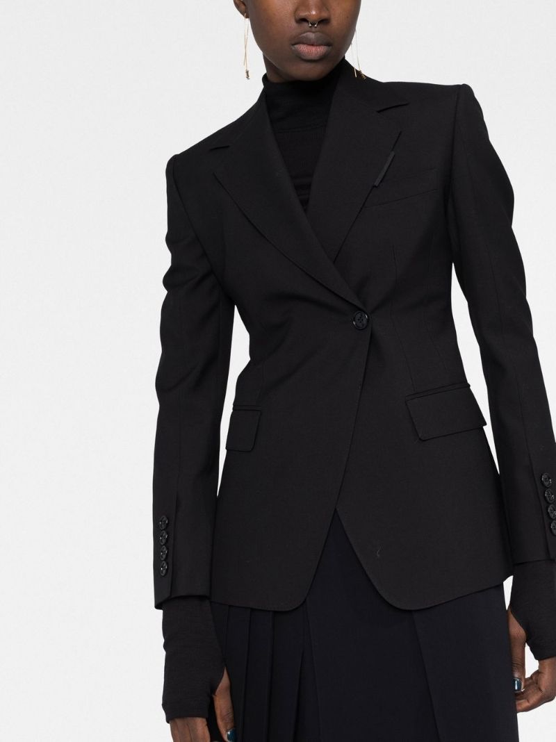 Black Single-breasted Wool Blazer