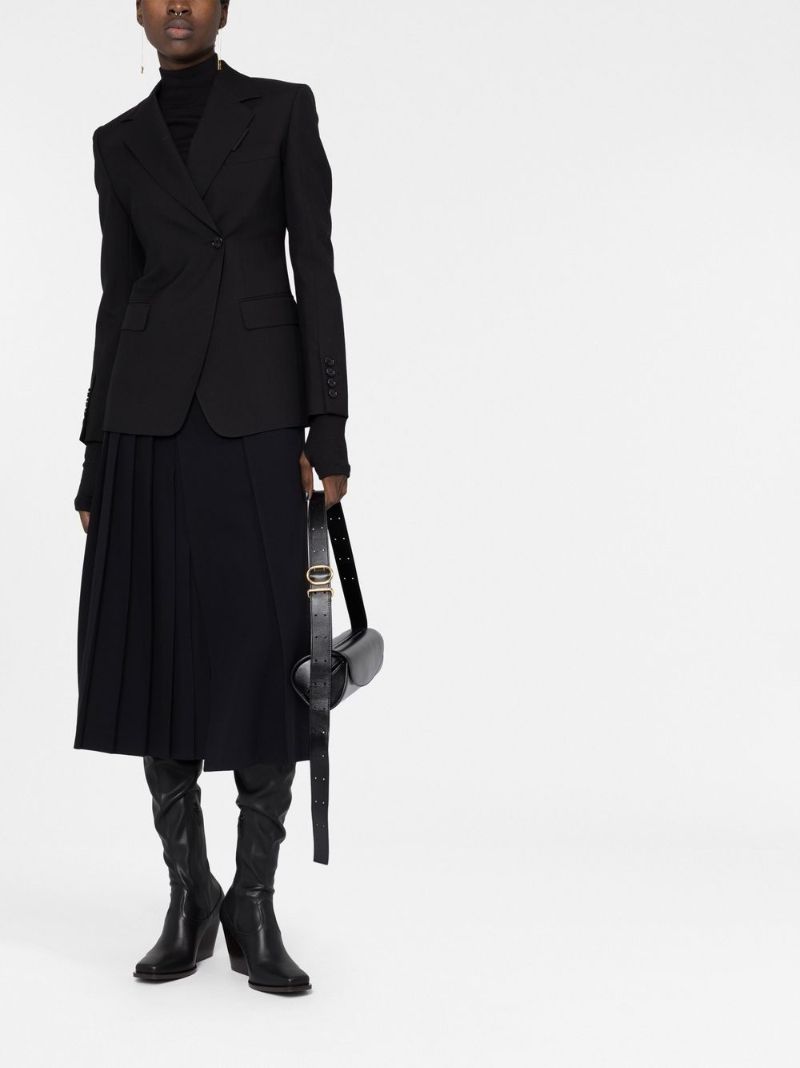 Black Single-breasted Wool Blazer