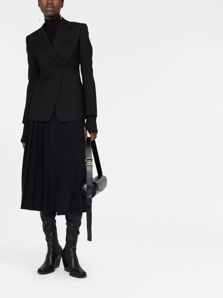Black Single-breasted Wool Blazer
