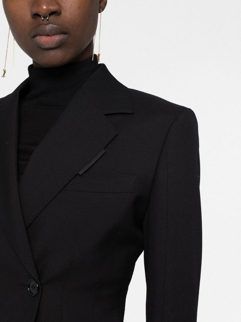 Black Single-breasted Wool Blazer
