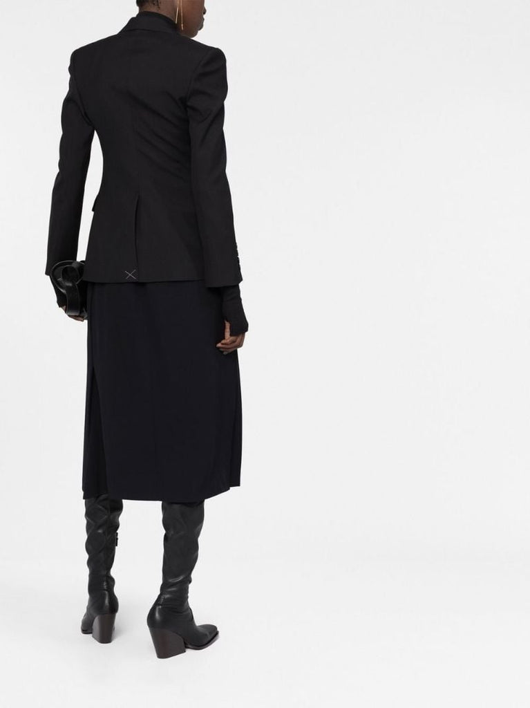 Black Single-breasted Wool Blazer