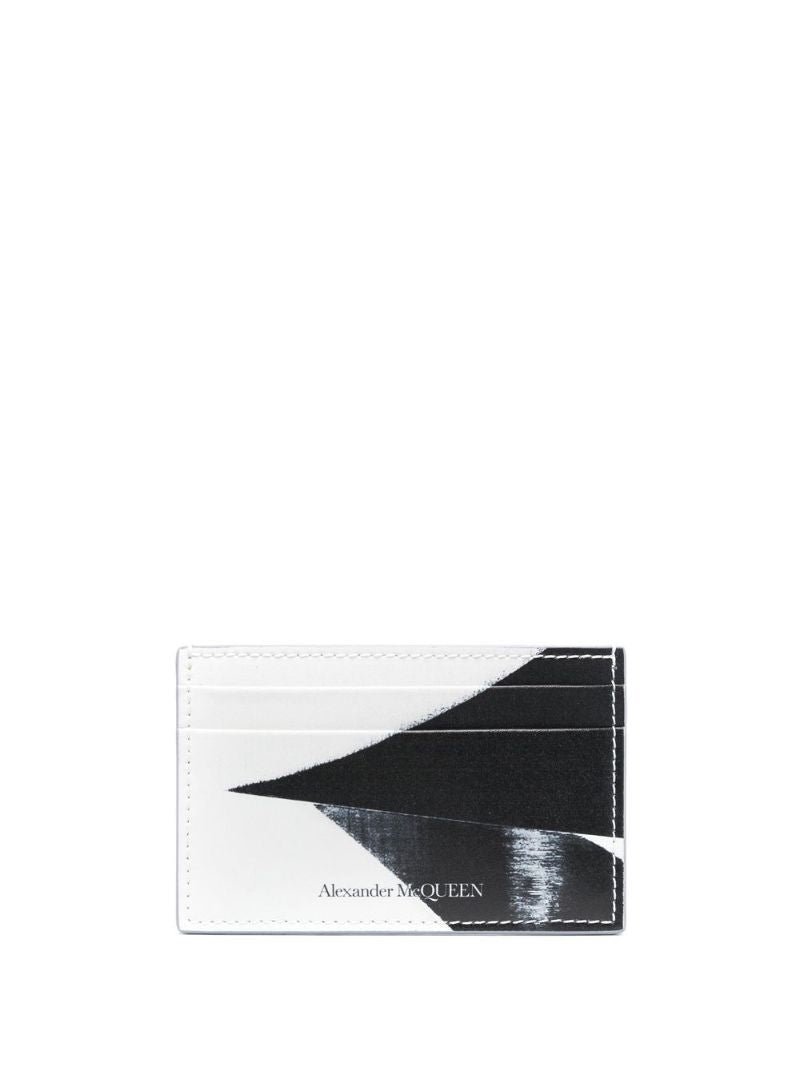 White Logo Print Cardholder