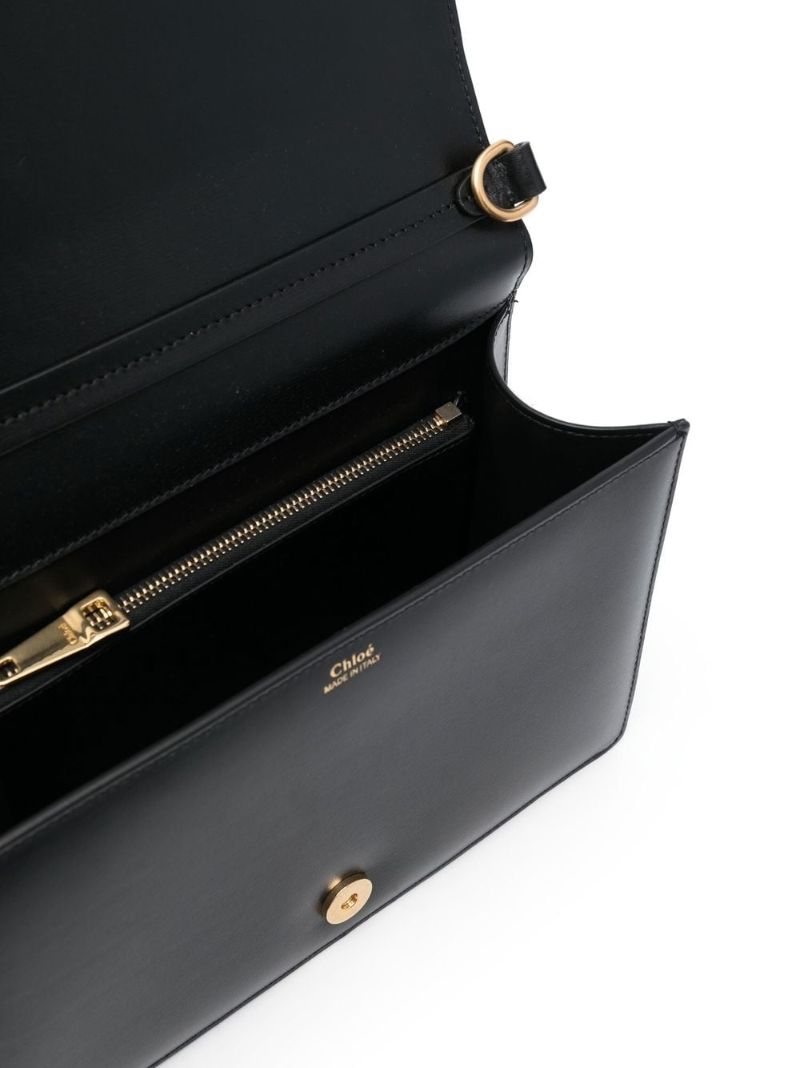 Black Ora Studded Leather Top Handle Bag