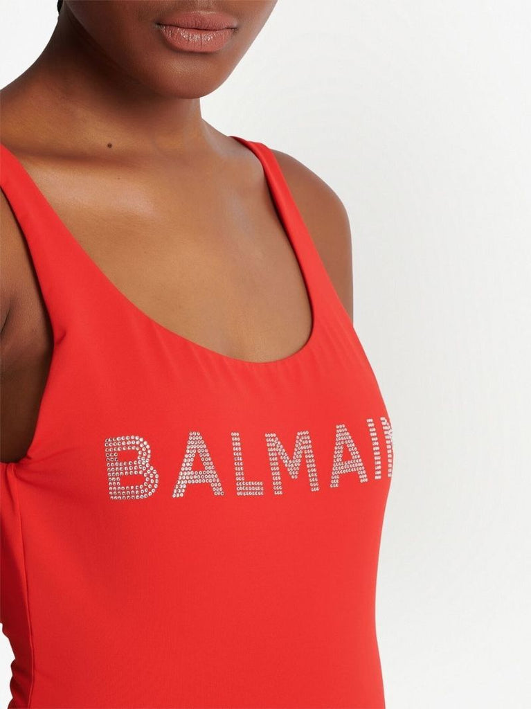 Red Crystal Logo Swimsuit