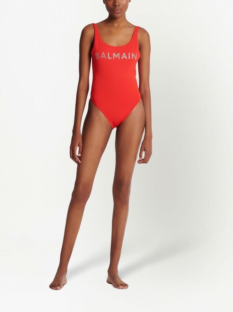 Red Crystal Logo Swimsuit
