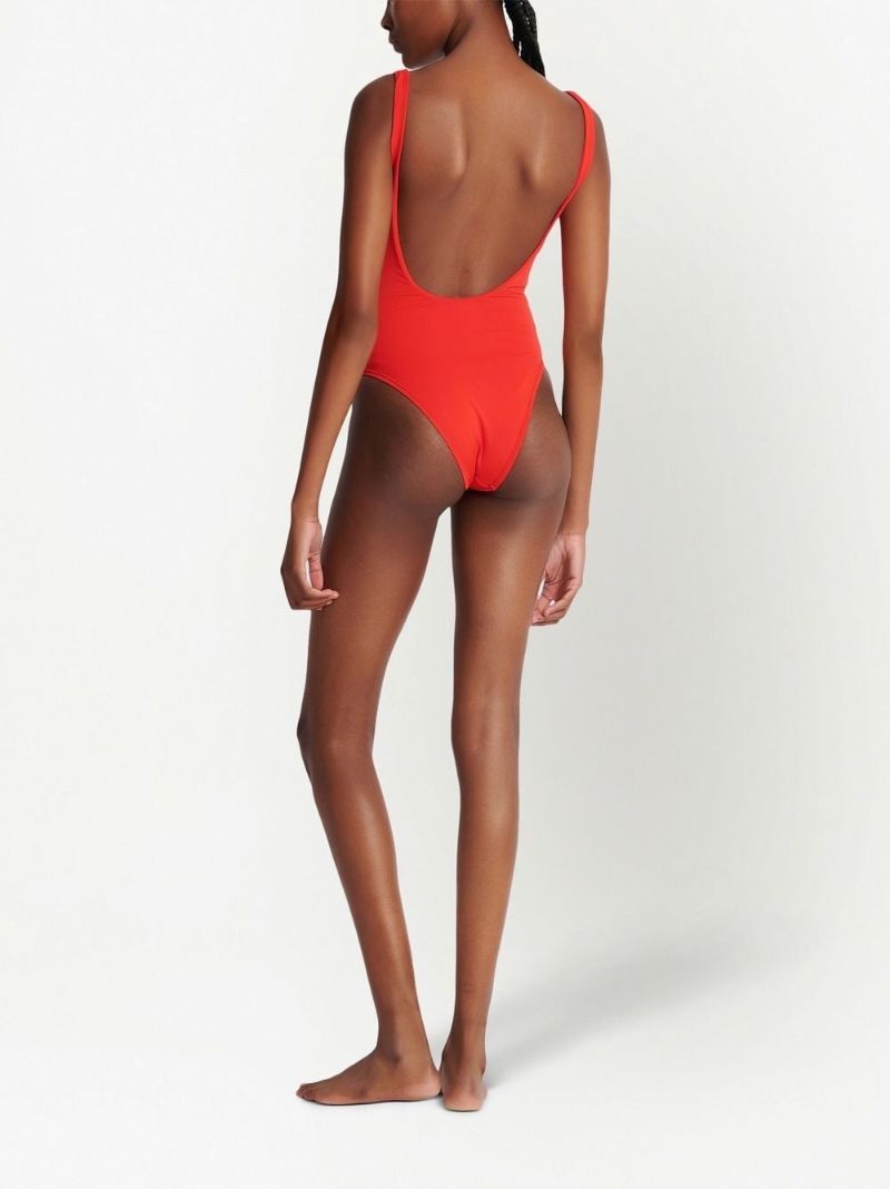 Red Crystal Logo Swimsuit